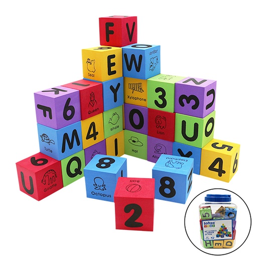 [0009666] SET 30 CUBOS FOAM (ALFABETO Y NUMEROS)